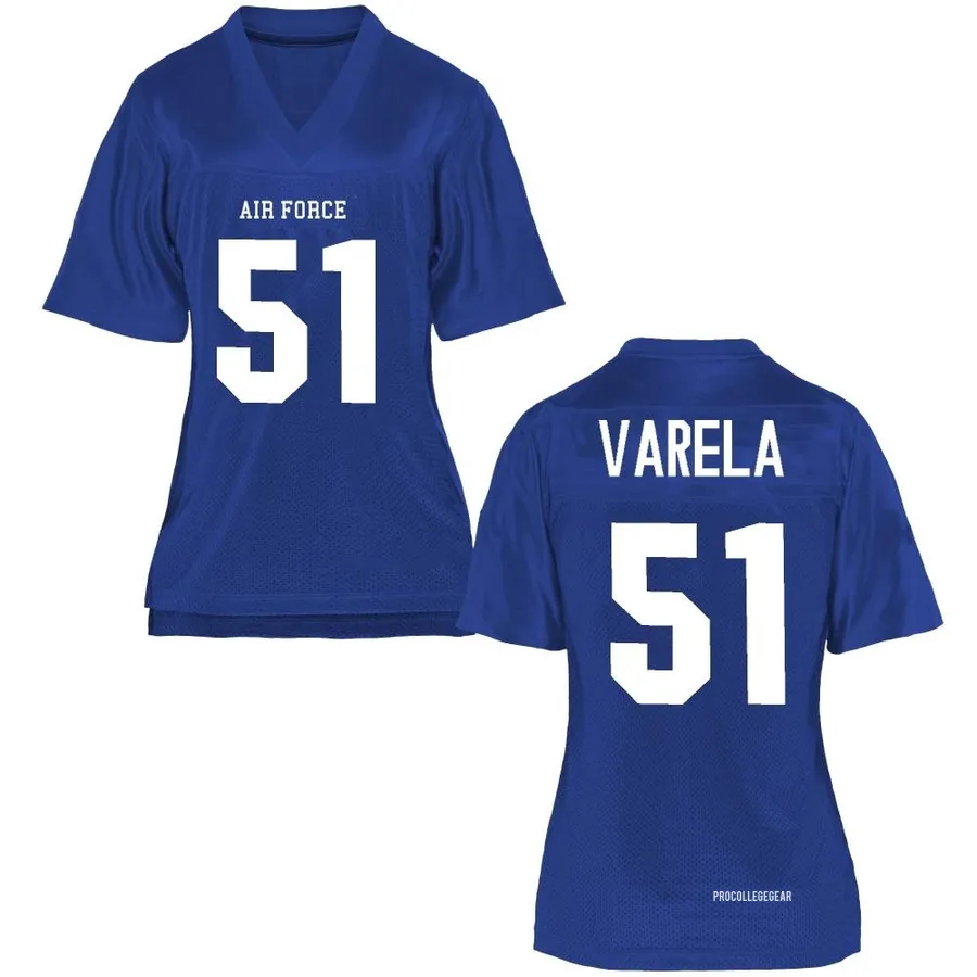 Rudy Varela Air Force Falcons Women's Royal Blue Game Football College Jersey