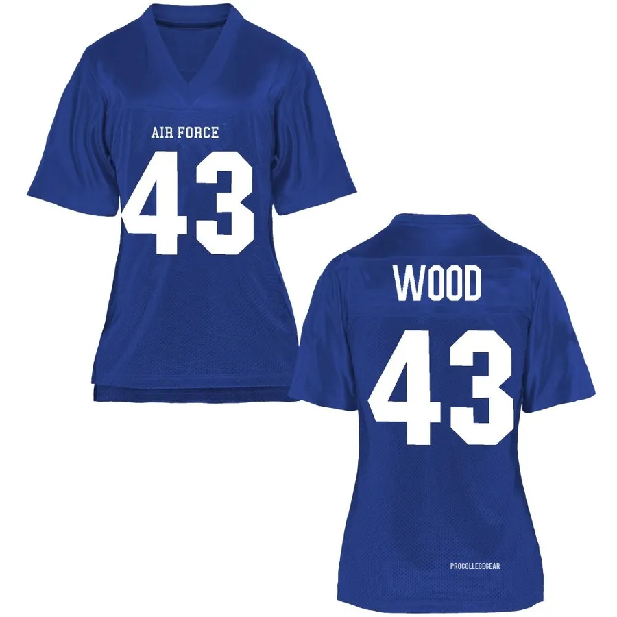 Travis Wood Air Force Falcons Women's Royal Blue Game Football College Jersey