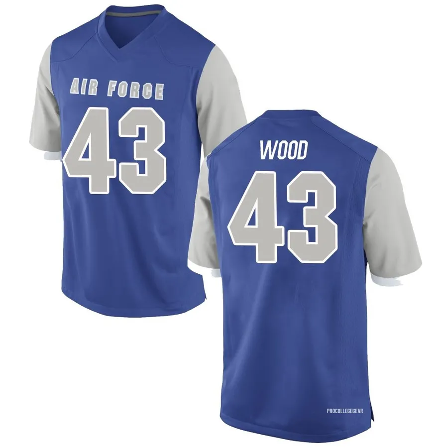 Travis Wood Air Force Falcons Youth Royal Game Football College Jersey