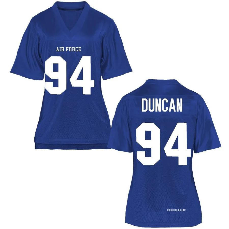 Will Duncan Air Force Falcons Women's Royal Blue Game Football College Jersey