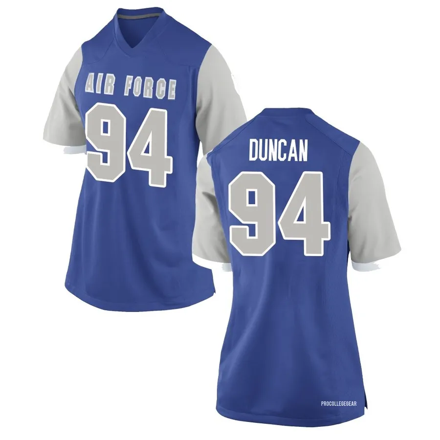Will Duncan Air Force Falcons Women's Royal Game Football College Jersey